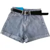 Shorts de Mezclilla para Mujer 2021 Verano Nuevos Cintura Alta Estilo Coreano Sueltos Adelgazantes Dobladillo Pierna Ancha Forma A Calientes Modernos Pantalones ins