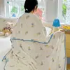 Manta de Gasa de Doble Capa 100% Algodón Clase A, Colcha de Gasa Arrugada de Algodón Puro para Verano, Grado Materno e Infantil, Adecuada para Niños de Guardería, Manta para Siesta con Aire Acondicionado