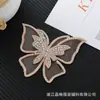 Malla de doble capa con apliques de mariposa de cristal y pedrería Accesorios DIY Materiales para pasadores Parches para ropa Accesorios decorativos Al por mayor
