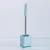 Escova de Vaso Sanitário com Cabo Longo, Sem Cantos Mortos, Escova de Vaso Sanitário Montada na Parede, Escova Multifuncional de Limpeza Doméstica com Base, Não Requer Furação
