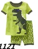 Versión coreana transfronteriza de pijama de verano de manga corta para niños de seda helada Conjunto de ropa para el hogar para bebés al por mayor de comercio exterior dinosaurio elefante