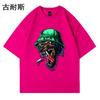 Amazon Transfronteiriça Moda Nacional Americana Manga Curta Masculina e Feminina Verão Solta Hip-hop Joker Camiseta Jaqueta de Casal Comércio Exterior Atacado