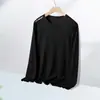 [Esencial de Otoño] Camiseta de Manga Larga con Cuello Redondo, Color Sólido Versátil de Corte Holgado para Hombre, Top Informal de Marca de Moda para Otoño
