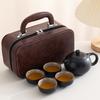 Tetera de Cerámica Rústica Portátil Transfronteriza Xishi, Juego de Té de Viaje, Una Tetera y Cuatro Tazas, Regalo de Aniversario, Logo Personalizable