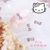Nuevos Accesorios para Uñas Pendientes de Gato Lindos con Pedrería Lazo Rosa Hello Kitty Decoración para Uñas
