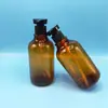 Botellas al por mayor en stock de 500 ml para champú y gel de ducha, Botellas de plástico PET para desinfectante de manos, Botellas ámbar, Botellas exprimibles para líquidos