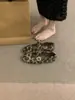 Sapatos femininos de inverno estilo Mary Jane com estampa de leopardo, forrados com fleece para aquecimento, estilo Birkenstock plano retrô
