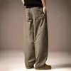 Pantalones Casuales de Pierna Ancha de Tencel de Corte Holgado para Hombre, Pantalones Casuales de Verano Finos con Sensación de Hielo, Textura Fluida y Pliegues