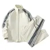 Conjunto Esportivo Casual Masculino Primavera e Outono Novo Tendência Jovem Jaqueta Conjunto de Duas Peças Masculino Tamanho Grande Conjunto Estiloso