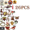 52 Piezas Marrón Vaquero Occidental Bordado Parche Decorativo para Chaqueta Etiqueta Bordada Bordada Bordada