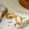Aretes de Círculo de Nudo de Superficie Dorada de 18K Transfronterizos Europeos y Americanos de Lujo Ligero de Alta Gama Aretes Simples que Combinan con Todo