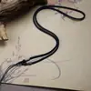 Colar Pingente de Jade para Homens e Mulheres, Pingente de Jade Preto com Fecho de Segurança, Cordão Preto para Colar
