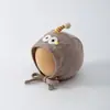 Gorro para bebé para primavera y otoño, lindo y elegante, gorro con protección para los oídos para bebé, gorro con cordones a prueba de viento para recién nacido
