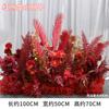 Arreglos Florales Rojos de Piso para Bodas, Flores Artificiales para Decoración de Escenarios, Arreglos Florales para Pasillos, Flores Colgantes de Fondo, Flores de Seda, Rosas Artificiales
