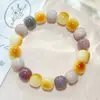 Pulseira de Raiz de Bodhi Rosa Seca e Jade Branco Feminina Envolvente Dedo Macia Sementes de Bodhi Estudante Contas de Oração Cultural Brinquedo Pulseira Jogável Masculina