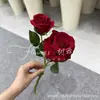Terciopelo Simulado Rosa Individual Hogar Boda Día de San Valentín Pared de Flores Cascada Roja Decoración Flor Artificial Falsa Hecha a Mano