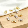 Pingente de borboleta duplo com zircônia, banhado a ouro, alta retenção de cor, acessórios para joias DIY para fazer brincos, pulseiras e colares