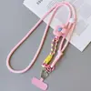 Lanyard para teléfono móvil al por mayor con diseño floral, correa larga, correa cruzada de perlas, adecuado para hombres y mujeres, correa para senderismo al aire libre, duradero, tarjetero para prevenir pérdidas