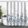 Cortina de Baño Verde Plantas de Amazon Cortina de Ducha Impermeable Antimoho Impresión Digital 3D Bosque de Flores Cortina de Baño Partición Sin Perforaciones