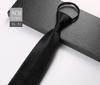 Corbata de hombre lisa de color sólido para negocios, trabajo, profesional, novio, negro, azul, rojo, fácil de poner, sin cremallera