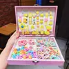 Conjunto de Presente com Acessórios de Cabelo para Crianças Caixa com Fofos Presilhas de Cabelo Laços de Cabelo para Meninas Pequenas Presente de Aniversário Caixa de Joias de Luxo para Meninas