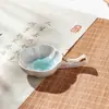 Estudio Lanzhai piedra de tinta pequeña creativa plato de tinta de cerámica soporte para lamer pincel de pluma piscina de tinta de pigmento de agua de tinta plato de tinta soporte para pluma