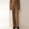 2024 Outono e Inverno Novo Siping Casual Cintura Alta Cashmere Malha Calças Femininas de Perna Larga Soltas Emagrecimento All-match Soft Waxy