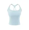 Top Camisola Esportivo Americano Picante com Costas Nadador para Mulheres com Bojos Embutidos Afinando Cropped Costas Abertas