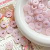 Cuentas redondas de pastel con forma de ola y corazón teñidas acrílicas, material de cuentas hechas a mano para pulsera, cadena de teléfono móvil, accesorios