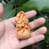 Talla en Madera de Tuyo del Taihang con Muchos Niños y Bendiciones, Pieza de Mano de Calabaza, Fortuna y Bendición de Madera, Artesanías Decorativas para Escritorio del Hogar