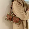 Bolso Cruzado Popular de Cuadros Bolso de Bowling para Mujer 2025 Invierno Nuevo Moda Bolso de Hombro de Alta Gama