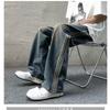 Pantalones vaqueros de tres barras para niños, primavera y otoño, estilo americano, con costuras, holgados, informales, de marca de moda urbana, rectos.