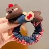 Nova Corda de Cabelo Jeans com Cachorrinho Fofo para Meninas, Acessório de Cabeça Decorativo Versátil, Elástico de Rabo de Cavalo para Estudantes, Corda de Cabelo