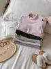 [En Stock] Camiseta Térmica de Lana de Oveja de una Pieza para Niñas, Invierno Nuevo, con Cuello Alto Medio Engrosado para Niños