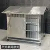 Casa de Cachorro para Exterior Villa de Cachorro em Aço Inoxidável Proteção contra Chuva e Sol Casa de Cachorro Grande Grande Aço Inoxidável 304