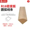 Tiras de Relleno en Forma de Arco, Revestimientos para Esquinas de Cuarto de Círculo, Revestimientos de Tablero de Fibra de Densidad Media con Acabado de Borde Moldeado, y Moldura de Madera para Esquinas Exteriores