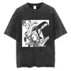 Talla Europea TransfronterizaCamiseta Negra Lavada para Hombre Streetwear Dragon Ball a
