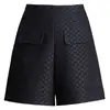 Shorts de jacquard para mujer, nuevo estilo otoño e invierno 2026, modernos y versátiles, de cintura alta, corte holgado, línea A adelgazante, pierna ancha, pantalones casuales