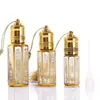 Botella Nueva Electroplateada para Aceite Esencial, Botella Octagonal de Vidrio, Alto Valor Estético, Botella de Vidrio con Ruedita Estampada en Oro para Aceite Esencial, Botella Portátil Reutilizable