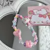 Corrente para celular Hello Kitty fofa, cordão para celular, novo pingente de câmera ccd, corrente pendente de contas artesanais para mulheres