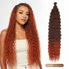Extensões de cabelo trançado onda profunda mais vendidas de 22-30 polegadas, perucas trançadas boêmias, perucas onda profunda