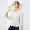 Huaye Outono Novo Seda Camiseta Manga Longa Estilo Feminino Seda Amora Tricotada Slim Tamanho Grande Camiseta Base Gola V