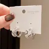 Pendientes Cóncavos en Forma de C de Circonita Estilo Lujo Ligero Aguja de Plata Pendientes de Moda Minimalistas Pendientes de Nicho de Gama Alta para Mujeres