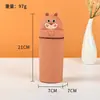 Estuche expandible de silicona, diseño lindo de caricatura, bolsa para papelería, caja de lápices de gran capacidad para estudiantes, estuche elegante y alto
