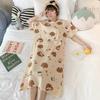 Camisón de Verano de Manga Corta para Mujer 2024 Nuevo Estilo Coreano Sexy Pijama Primavera y Verano Ropa de Casa Holgada para Mujeres Embarazadas