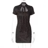Amazon Roupas Femininas 2026 Verão Novidades Moda Garota Spicy Poá Cadarço Slim Fit Bodycon Vestido Comércio Exterior Atacado