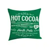 Funda de almohada roja de Navidad Funda de almohada con estampado de letras de lino de imitación navideño Funda de cojín decorativa para sofá sala de estar
