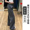 Calça de moletom cinza de perna reta para mulheres, novo estilo outono 2026, cintura alta, corte solto, modeladora, com um design fluido e de perna estreita, calça de moletom casual de perna larga