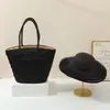 Bolso tejido de paja con un diseño elegante, conveniente para viajar en verano, bolso de mano al hombro, sombrero de protección solar, bolso tejido de paja