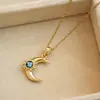 Colar da Moda e Estiloso de Lua e Sol com Zircônia Azul para Mulheres, Design de Nicho Estilo Europeu e Americano com um Toque de Luxo, Acessório de Corrente para Clavícula